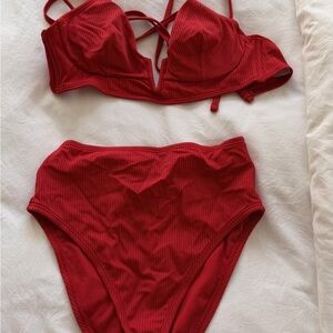 Shade & Shore Red Bikini Set